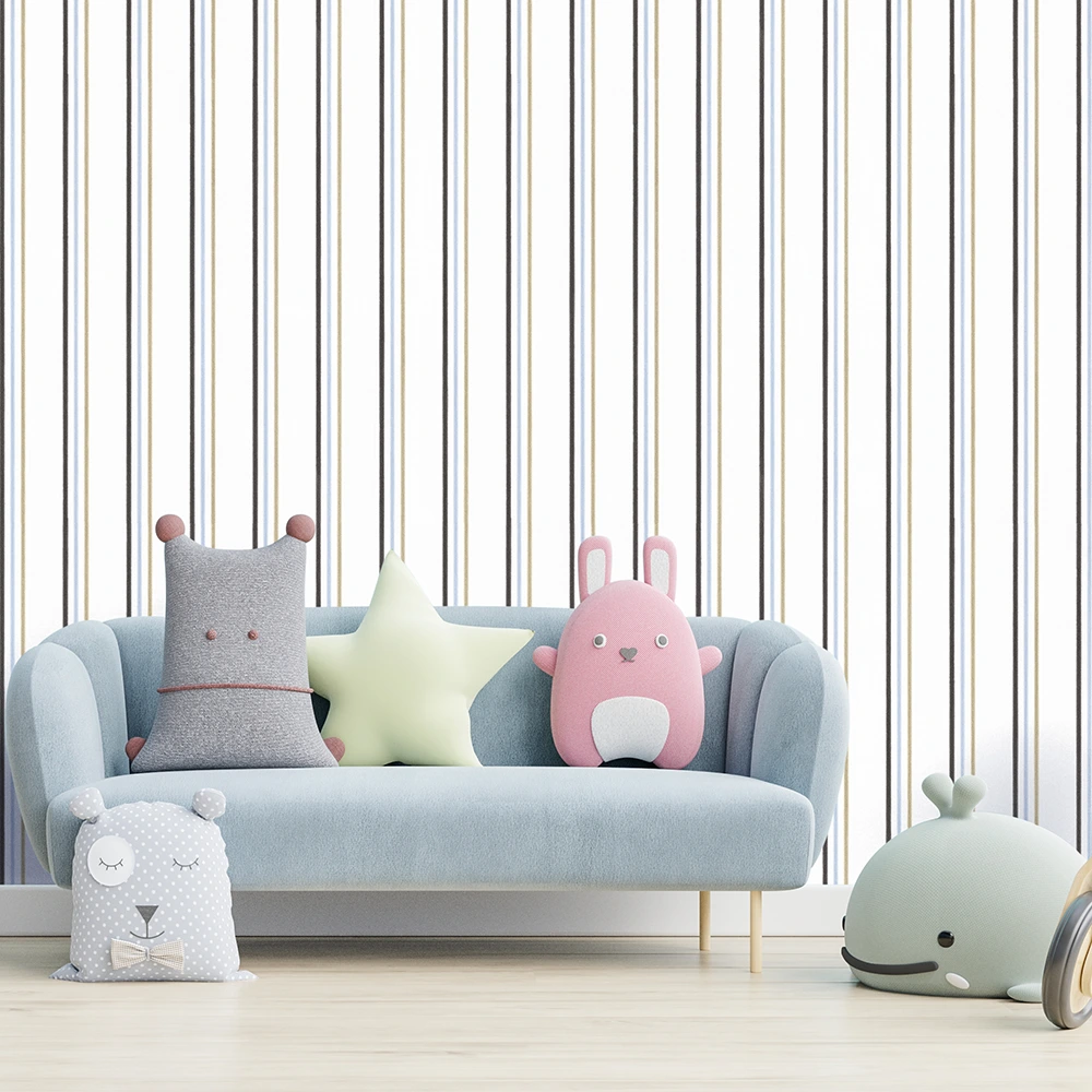 کاغذ دیواری کودک طرح راهراه | آبی کد 12116 5 کاغذ دیواری کودک طرح راهراه | آبی کد 12116 مبل