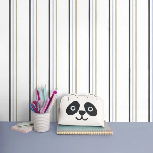 کاغذ دیواری کودک طرح راه‌راه | آبی کد 12116 شاخص