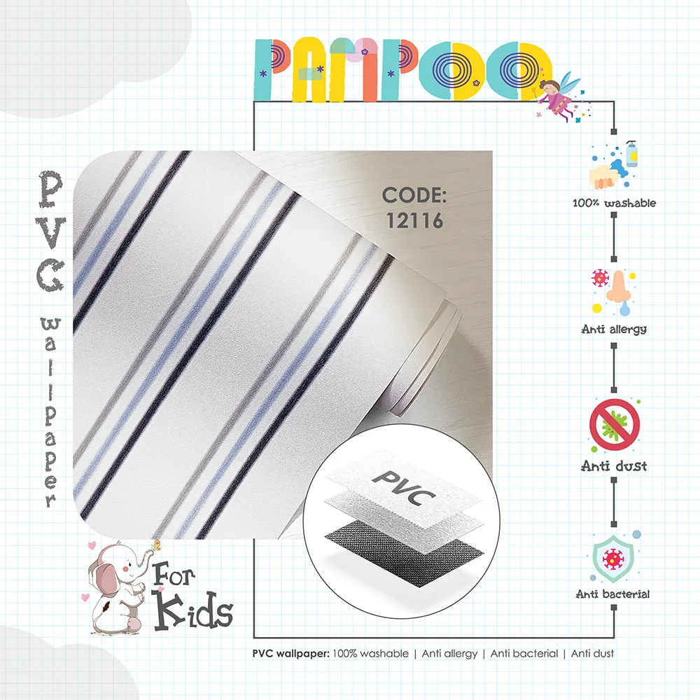 کاغذ دیواری کودک طرح راهراه | آبی کد 12116 12 کاغذ دیواری کودک طرح راهراه | آبی کد 12116 پوستر