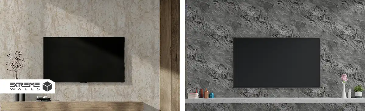 تفاوت تیوی وال و تیوی ست چیست؟ کدام بیشتر به خانه ما میآید؟ 10 طراحی تیویوال با کاغذ دیواری