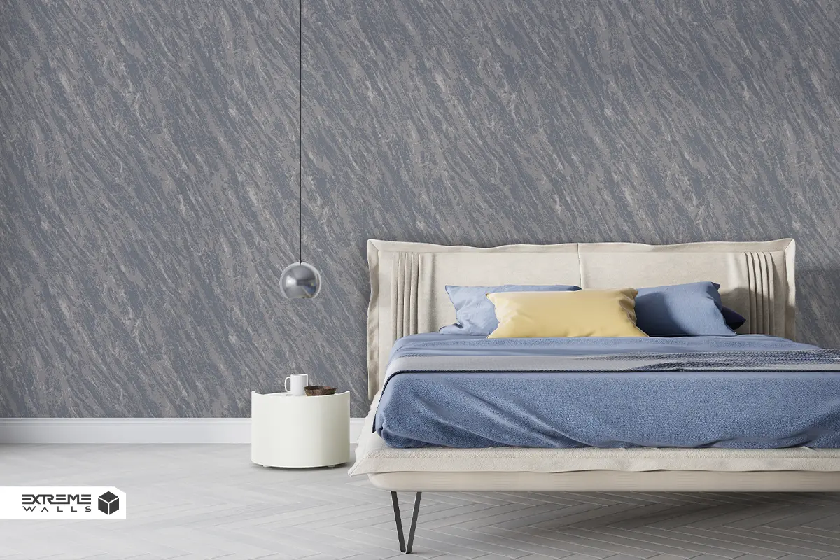 کاغذ دیواری طرح پتینه آبی / خاکستری کد ۱۱۰۸۱ آلبوم تیتانیوم 