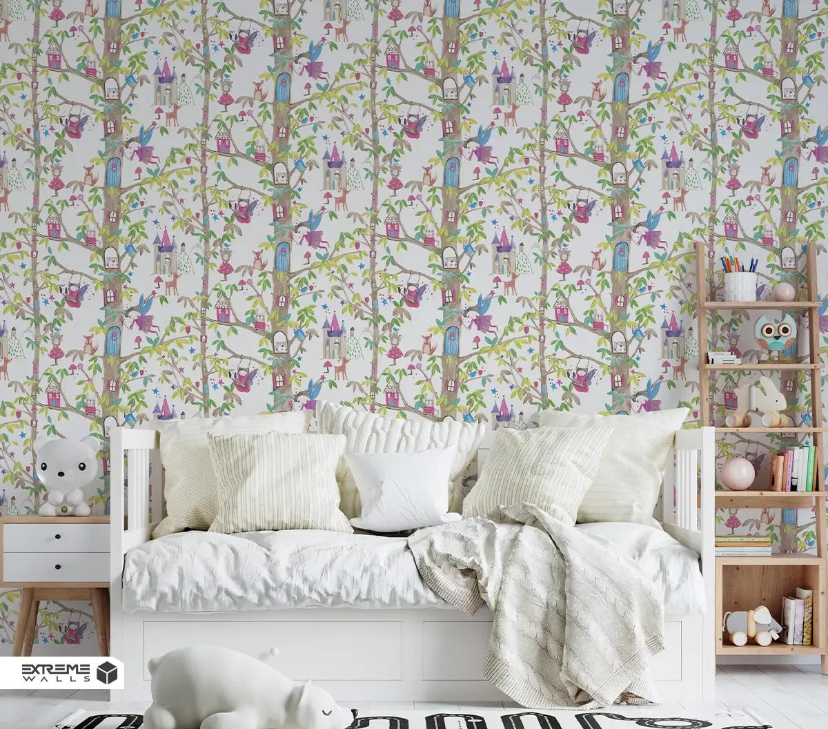 کاغذ دیواری کودک طرح جنگل پریان | چند رنگ کد 12053 آلبوم پمپو